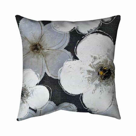 FONDO 20 x 20 in. Grey Flowers-Double Sided Print Indoor Pillow FO2772072